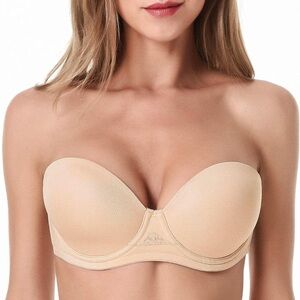 NWOT WingsLove 36G Strapless Nude Bra